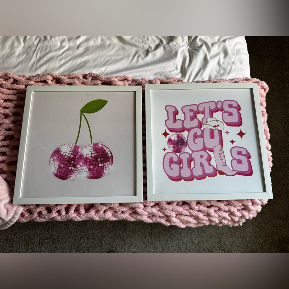 Pink Disco Cherry and Let's Go Girls Art Prints